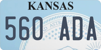 KS license plate 560ADA