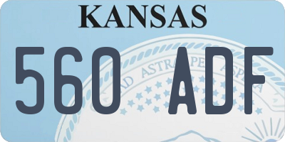 KS license plate 560ADF