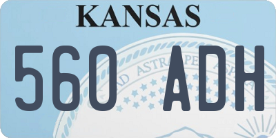 KS license plate 560ADH