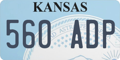 KS license plate 560ADP