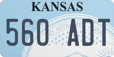 KS license plate 560ADT