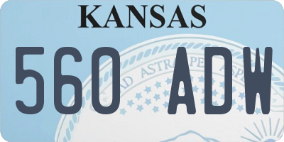 KS license plate 560ADW