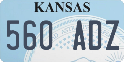KS license plate 560ADZ
