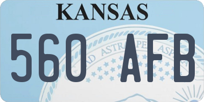 KS license plate 560AFB