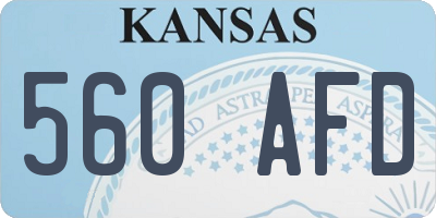 KS license plate 560AFD