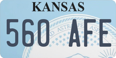 KS license plate 560AFE