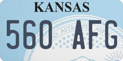 KS license plate 560AFG
