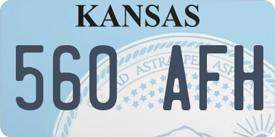 KS license plate 560AFH