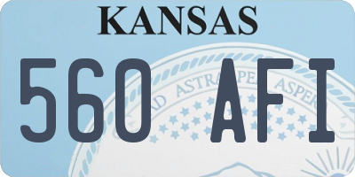 KS license plate 560AFI