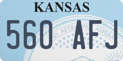 KS license plate 560AFJ
