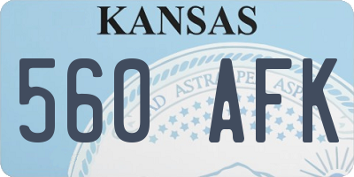 KS license plate 560AFK