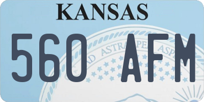 KS license plate 560AFM