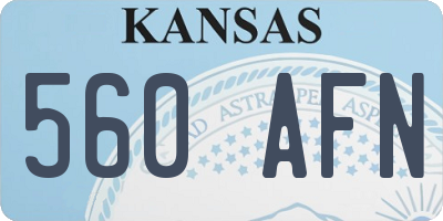 KS license plate 560AFN