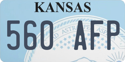 KS license plate 560AFP