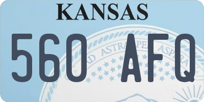 KS license plate 560AFQ