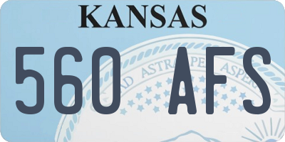 KS license plate 560AFS