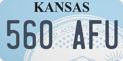 KS license plate 560AFU