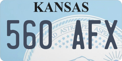 KS license plate 560AFX