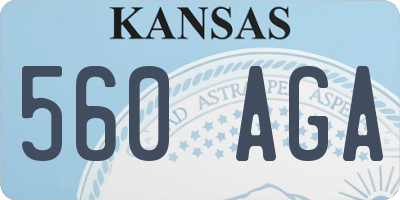 KS license plate 560AGA