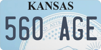 KS license plate 560AGE