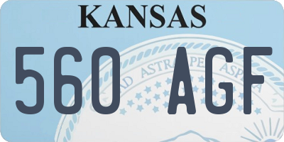 KS license plate 560AGF