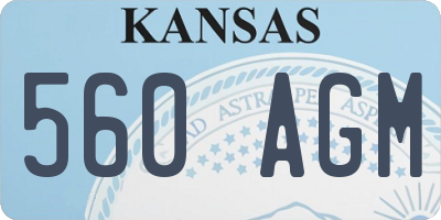 KS license plate 560AGM