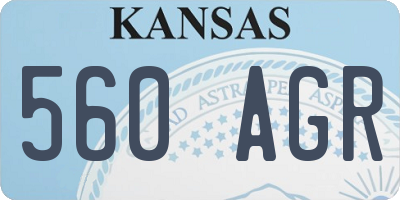 KS license plate 560AGR