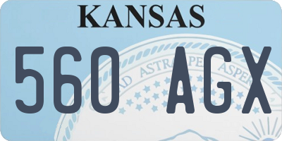 KS license plate 560AGX