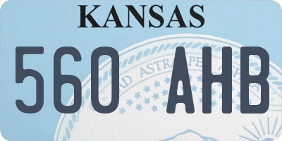 KS license plate 560AHB