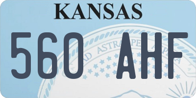 KS license plate 560AHF