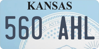 KS license plate 560AHL
