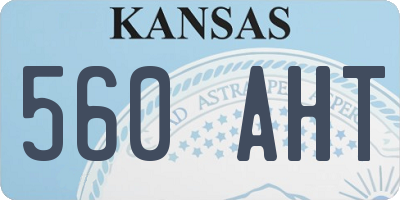 KS license plate 560AHT