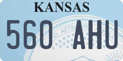 KS license plate 560AHU