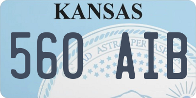 KS license plate 560AIB