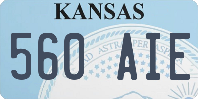 KS license plate 560AIE