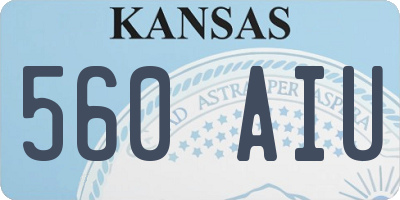 KS license plate 560AIU