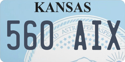 KS license plate 560AIX