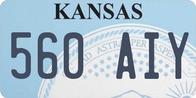 KS license plate 560AIY