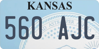 KS license plate 560AJC