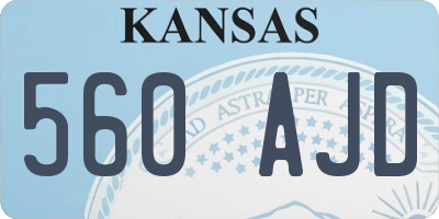 KS license plate 560AJD