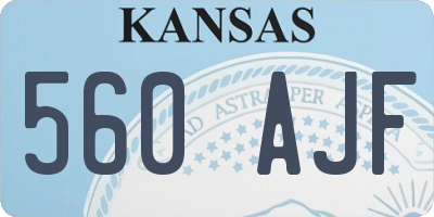KS license plate 560AJF