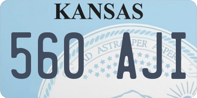 KS license plate 560AJI