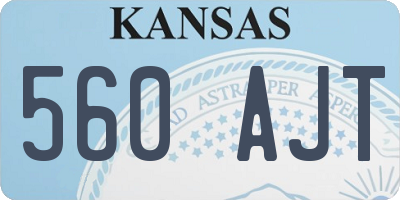 KS license plate 560AJT