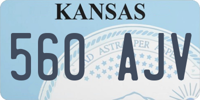 KS license plate 560AJV