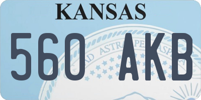 KS license plate 560AKB