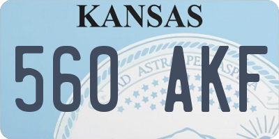 KS license plate 560AKF