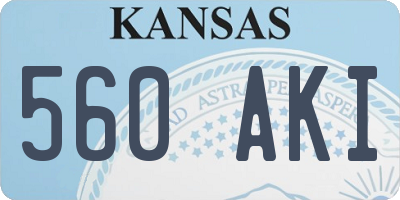KS license plate 560AKI