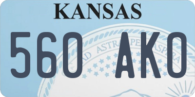 KS license plate 560AKO