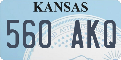 KS license plate 560AKQ