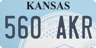 KS license plate 560AKR